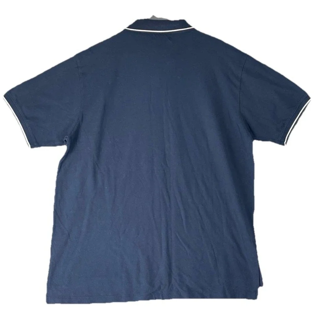 VTG Men's Polo Jeans‎ Co. Ralph Lauren Navy Polo Shirt Shoulder Racing Stripes L